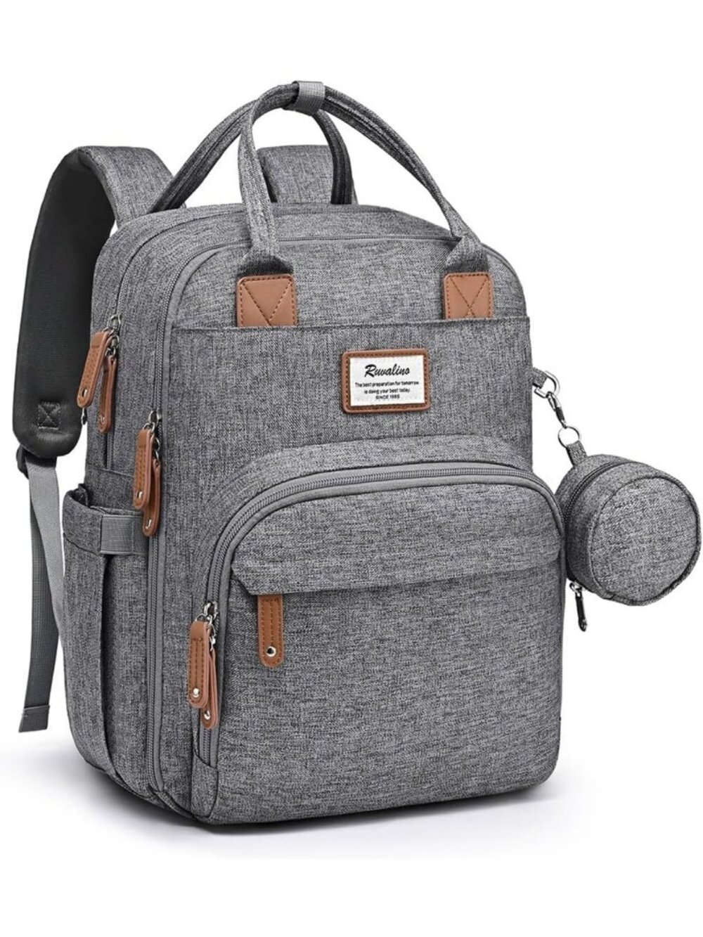 Multifunctional Travel Diaper Bag Backpack with Changing Pad, Insulated Holders
